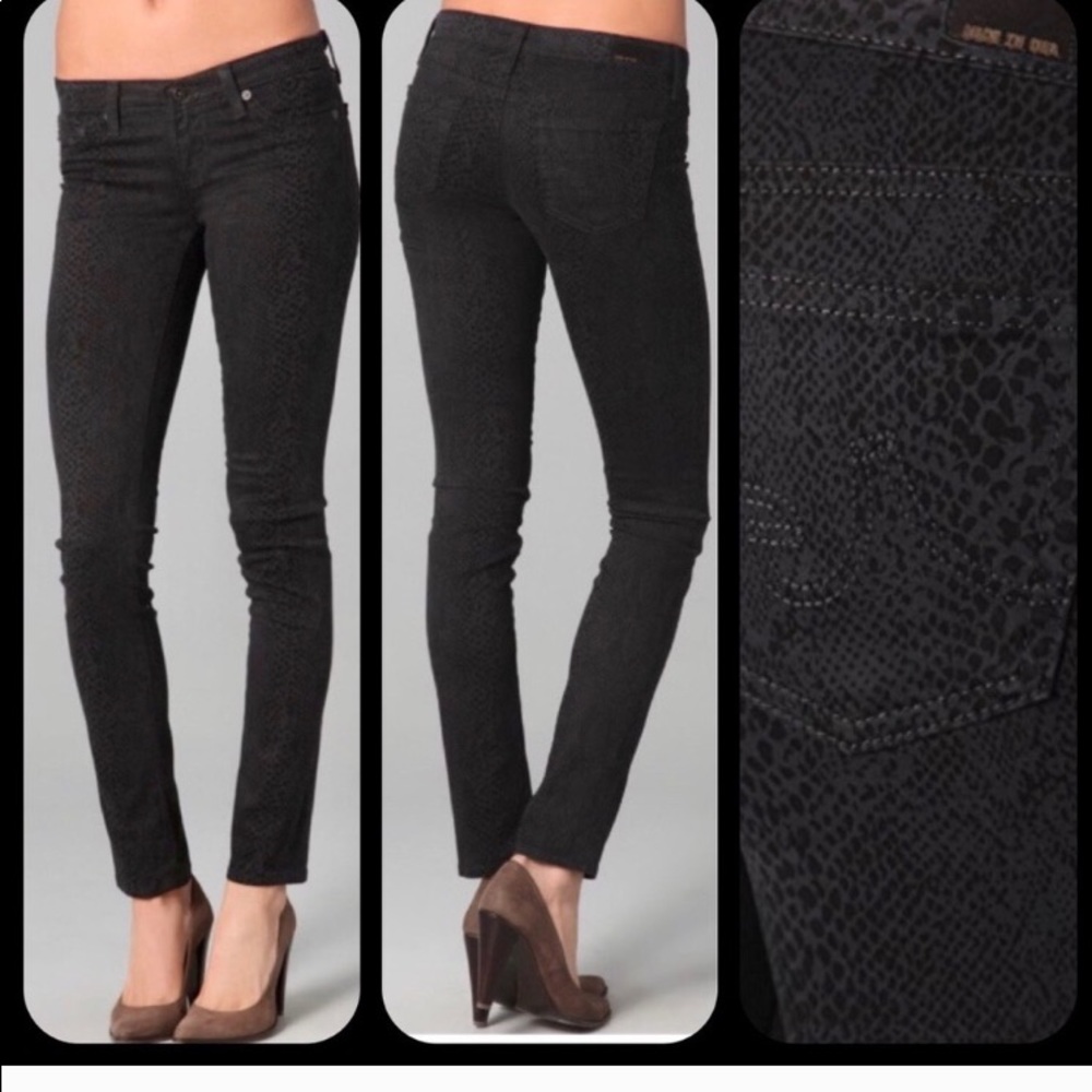 AG The Legging Super Skinny Black Snake Print
